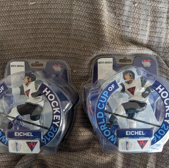 2 NHL Dragon Import World Cup of Hockey Jack Eichel figures nib - Picture 1 of 2
